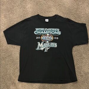 Florida Marlins World Series Champions 2003 Black T-Shirt